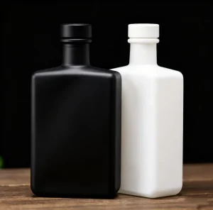 Luxury Heavy Base Square Rectangular Glass Liquor Bottle Mini 200ml Cork for Premium Whiskey Tequila