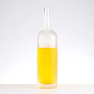 Luxury Heavy Base Super Flint Glass Bottle Matte Finish Food Grade Stopper Custom Screen Printing Gin Whisky Vodka Tequila