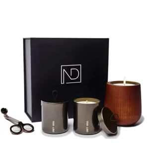 Luxury Jar Candle Set Custom Label Packaging Natural Scented Soy Wax Wooden Glass Candles Aroma Wedding Gift Set