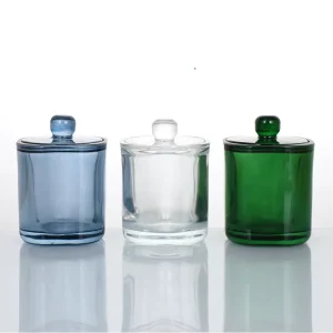 Luxury Modern Clear Transparent Empty Candle Glass Holder Jars Candle Jars Empty with Lid and Boxes Packaging