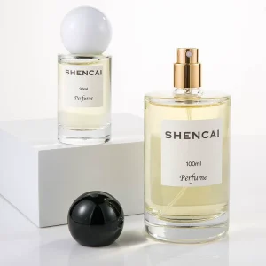 Luxury New Design Color Translucent 100ml Unique Dome Glass Parfum Bottle Empty Pump Sprayer Cap Customizable Custom Packaging