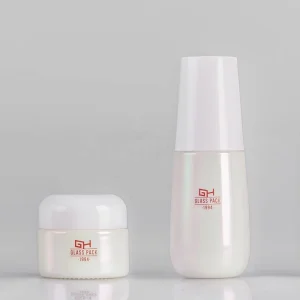 Luxury Pearl Finish 15ml 40ml Skincare Cosmetics Packaging Serum Bottle White Glass Dropper Bottle