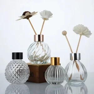 Luxury Reed Diffuser Bottle 100ml 200ml Empty Glass Diffuser Bottle Custom Round Aroma Diffuser Bottle