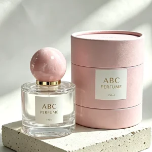 Luxury Simple Transparent Cylindrical Glass Perfume Bottle Custom Color 30ml 50ml 100ml with Ball Cap