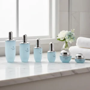 Luxury Skincare Packaging Cosmetic Glass Containers Packaging Bottles Cosmetic Luxury Cosmetic Bottles Glass Bottle Set