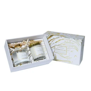 Luxury Soy Wax Candle Elegant Glass Jar Fruit Pattern Aromatherapy for Home