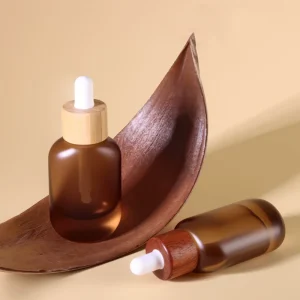 Luxury Thick Bottom Oval Glass Serum Bottle for Skincare 30ml Screw Cap for Essential Hair Oil Moisture Dropper Cosmetics
