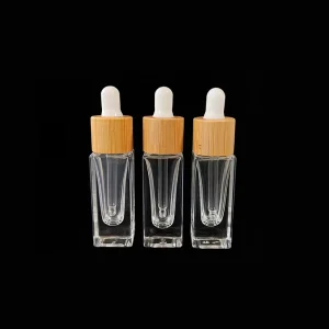Luxury Thick Glass Skin Care Cream Perfume Oils Serum Dropper Bottle 5ml Clear with Glass Collar