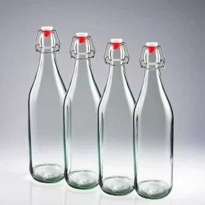 Luxury Universal Size Beverage Glass Bottle Eco friendly Lead free Glass Cold Brew Juice Coffee Milk Tea Custom Logo Factory