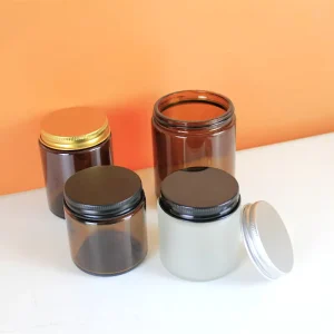 Luxury Vintage Glass Candle Jars Straight Side Clear Glossy Amber Brown Cylinder Design Home Valentine’s Day