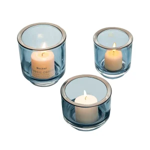 Luxury clear Glass Candle Jars Round Glass Candle Vessels