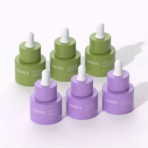 Macaron Color Cylinder Round Empty Glass Bottles Green Cosmetic Containers and Packaging 15ml Serum Dropper Bottle