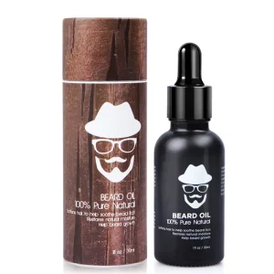Manufacture Custom Logo Beard Oil Packaging 1oz 2oz 3oz Black Frosted Glass Bottle with Packaging Box