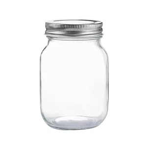 Manufacture Price Wide Mouth Glass Mason Jars for Honey Pickle Storage Container With Lid
