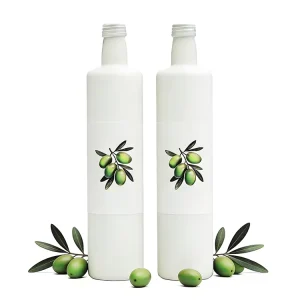 Manufacturer 250ml 500ml 750ml 1000ml Custom OEM Matte White Empty Glass Olive Oil Bottle with Cap