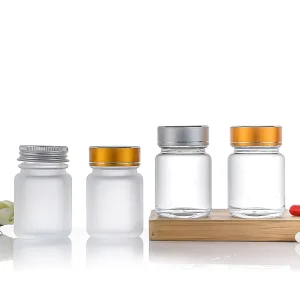 Manufacturer 40ml Frosted Glass Wide Mouth Capsule Pill Bottle, Pharmaceutical Glass Packaging