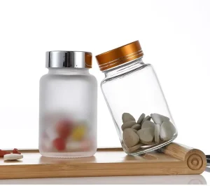 Manufacturer Clear Frosted Glass Wide-Mouth Capsule and Pill Bottle 50ml 100ml 150ml