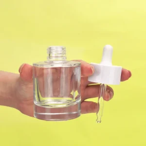 Manufacturer Glass Dropper Bottle and 15ml 30ml 50ml Glass Dropper Bottle Transparent Glass Bottle with White Dropper