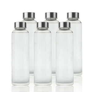 Manufacturer High-Borosilicate Glass Portable Water Bottle with Stainless Steel Lid and Brewing Design