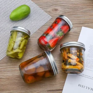 Manufacturer Hot Selling Round Empty Jam Honey Canning Glass Mason Food Grade Storage Jars