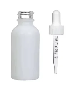Manufacturer Matte Frosted White Glass Bottle with Dropper & Marking Pipette Pharmaceutical Glass Bottle