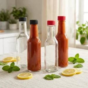 Manufacturer Sale 150ml clear Glass BBQ Sauce Bottles with Plastic Cap