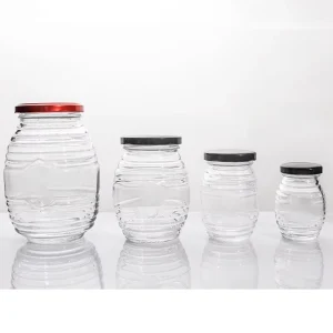 Manufacturer Sealed Clear Glass Jam and Honey Jars 500ml with Metal Lids