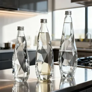 Manufacturer Whiskey, Liquor, Vodka, Water and Juice Glass Bottles 350ml 500ml 25oz 750ml, Diamond Shape