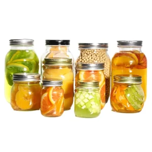 Mason Jars with Airtight Metal Lids Preservable Glass Food Storage Canning Jars for Overnight Oats Jam Pickles DIY Projects