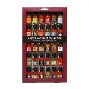 Master Hot Sauce Collection 30-Piece Gift Box with Garlic Herb Flavors