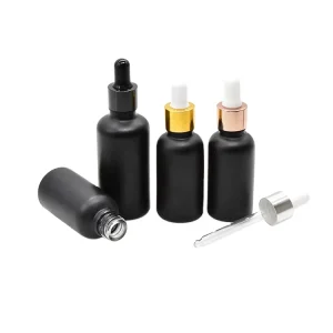 Matt Black Glass Cosmetic Dropper Bottle 5ml 10ml 15ml 20ml 30ml 50ml 100ml Essential Oil Glass Bottle for Serum