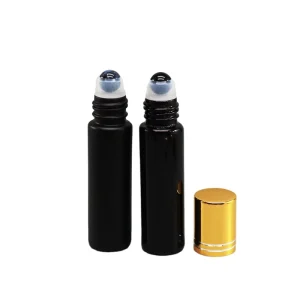 Matte Black 8ml 10ml Roll-On Essential Oil and Eye Serum Bottles with Roller Ball