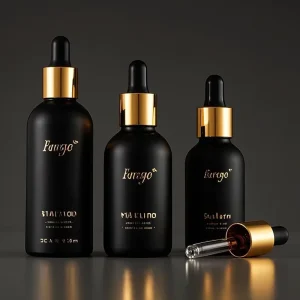 Matte Black Glass Dropper Bottle 30ml 50ml 100ml 10ml 5ml UV Protected for Essential Oil Cream Packaging Includes Liquid Soap