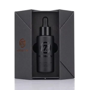 Matte Black Glass Dropper Bottle Set Gift Box Custom Logo Silk Screen Essential Oil Packaging