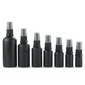 Matte Black Glass Spray Bottles 5ml 10ml 15ml 20ml 30ml 50ml 100ml Fine Mist Sprayer Glass Bottle for Cosmetic Packaging
