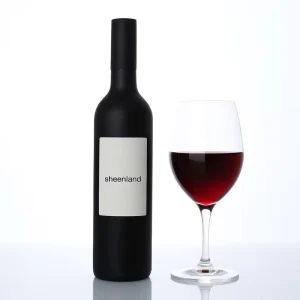 Matte Black Recyclable 750ml Empty Glass Red Wine Bottle With Cork