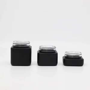 Matte Black White Custom 1oz 2oz 3oz Child Proof CR Joint Glass Jar Smell Proof Container Jars Bottle with Gold logo Printing