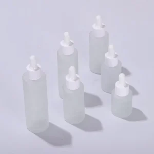 Matte Cosmetic 30ml Cylinder Flat Shoulder Frosted Transparent Glass Dropper Bottle for Essential Oil Serum Skin Care