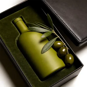Matte Green 50ml 100ml 200ml 375ml 500ml 750ml Nordic Style Glass Tequila Olive Oil Bottle With Cork and Packaging Box