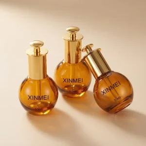 Matte Round Glass Pump Bottle 50ml for Essential Oil and Serum with Carton