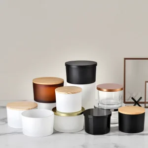 Matte Wide-Mouth Glass Candle Jar with Lid for Candle Making