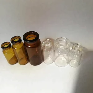 Medical Injection Vial 2ml-10ml Tubular Clear Amber Glass with Screen Printing and Rubber Stopper