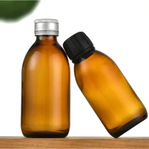 Medical Oral Liquid Syrup Glass Bottle with Screw Cap, Amber or Clear, 30ml 60ml 100ml 200ml, Carton Packaged