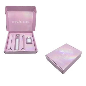 Micro Flute Corrugated Boxes with Insert for Cosmetics Jars and Glass Bottles, Protective Shipping Packaging
