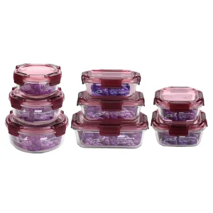 Microwavable Borosilicate Glass Food Storage Container Set Multiple Capacities Round Square and Rectangular