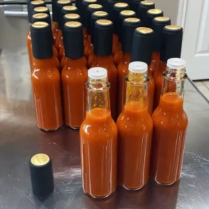 Mini 3oz 5oz 8oz Spicy Sauce Glass Bottles for Homemade Cajun Hot Sauce with Retractable Capsules Vanilla Extract Bottles