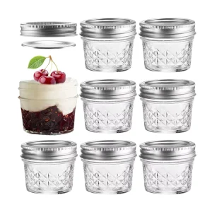 Mini 4oz 8oz Glass Canning Mason Jar for Caviar Jelly and Jam