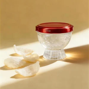 Mini Bird Nest Glass Jars 50ml 75ml Recycled Clear Glass Bottles with Nest Lid for Caviar Sauce Food Storage