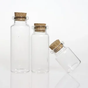 Mini Clear Glass Bottles with Cork Stoppers for Weddings and Parties