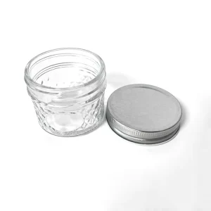 Mini Diamond Glass Mason Jar with Screw Metal Lid for Spices, Food, Jam and Mustard